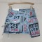 Punk Kpop Harajuku Y2k Multiple Pockets Graffiti Mini Skirts - Blue Denim