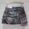 Punk Kpop Harajuku Y2k Multiple Pockets Graffiti Mini Skirts - Gray Denim