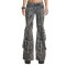 Punk Kpop Harajuku Cargo Pockets Bootcut Grunge Punk Trashy Pants - Blue Denim