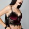 Kpop KDrama Sexy Backless Lace Trim Emo Gothic Punk Alternative Aesthetic Crop Strap Cross Tops - Red Velvet