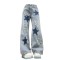 Punk Kpop Harajuku Star Decorated Punk Trashy Pants - Blue Denim