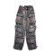 Punk Kpop Harajuku Y2k High waist Multiple Pockets Graffiti Grey Letter Straight Wide Leg Cargo Pants - Gray Denim
