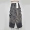 Punk Kpop Harajuku Y2k High waist Multiple Pockets Graffiti Grey Letter Straight Wide Leg Cargo Pants - Gray Denim
