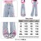 Punk Kpop Harajuku Cute Butterfly High Waist Wide Leg American Korean Style Baggy Pants - Blue Denim