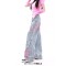 Punk Kpop Harajuku Cute Butterfly High Waist Wide Leg American Korean Style Baggy Pants - Blue Denim