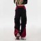 Punk Kpop Harajuku Y2k High Waist Pant Mechanical Style Wide Leg Cargo Pants - Black Red Cotton