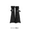 Gothic Cross Stitch Leg Warmers Bandage Raw Edge Black Belted Knee Long Socks - Black Denim