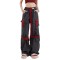 Punk Kpop Hiphop Harajuku Y2k High Waist Color Block Overalls Casual Straight Leg Streetwear Pants - Gray Red Cotton