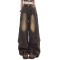 Punk Kpop Harajuku Cargo Pockets Bootcut Wide Leg Cowboy Pants - Black Denim