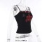 Gothic Cyber Punk Emo Alt Grunge Hotsweet Plaid Star Patchwork Crop Tank Tops - Black Polyester Cotton