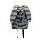 Vintage Contrast Color Striped Punk y2k Fashion Rabbit Ears Donnie Style Backpack - Gray Canvas