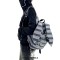 Vintage Contrast Color Striped Punk y2k Fashion Rabbit Ears Donnie Style Backpack - Gray Canvas