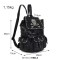 Vintage Skull Rivets Decorated Gothic Kdrama Kpop Style Backpack Bag - Black Faux Leather