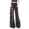BLACK Worn Out Wide Leg Solid Straight Kpop Harajuku Cargo Pockets Gothic Punk Baggy Pants - Black Denim