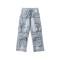 Vintage Style 90s Aesthetic Trashy Punk Kpop Harajuku Cargo Baggy Pants - Blue Denim