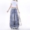 Vintage Style 90s Aesthetic Trashy Punk Kpop Harajuku Cargo Baggy Pants - Blue Denim