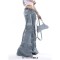 Punk Kpop Harajuku Y2k Solid Hollow Out High Waist Spliced Pocket Streetwear Wide Leg Cargo Pants - Blue Denim