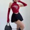 Summer Style Kpop Grunge Punk Spider Print Tank Top - Red Cotton