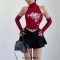 Summer Style Kpop Grunge Punk Spider Print Tank Top - Red Cotton