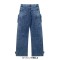 Punk Kpop Harajuku Streetwear Multiple Casual Fashion Pockets Baggy Gothic Workwear Pants - Blue Denim