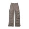 Punk Kpop Harajuku Streetwear Multiple Casual Fashion Pockets Baggy Gothic Workwear Pants - Tan Cotton