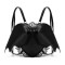 Heart Shaped Bat Wings Lace Decorated  Punk Gothic Style Backpack - Black Faux Leather