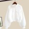 Spring Autumn Style Korean Kpop Kdrama Top Jacket - White Polyester Cotton