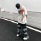 Punk Kpop Harajuku Y2k Hiphop Streetwear American Style Sleeve Gradient Patchwork Ripped Pants - Black Gray Denim
