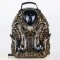 Y2K Fashion Special Shaped Alien Soldier Warrior Street Punk Gothic Creative Designed Backpack - Gold Faux Leather
