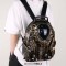 Y2K Fashion Special Shaped Alien Soldier Warrior Street Punk Gothic Creative Designed Backpack - Gray Faux Leather