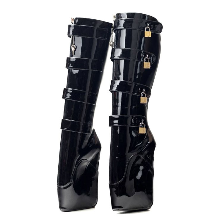 JiaLuoWei Sexy Heelless Lockable Knee High Ballet - 15 Colors in Sexy Boots - $149.99