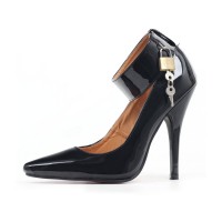 High Heel Pointed Toe Ankle Strap Padlock Pumps - 15 Colors