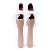 Heelless Gothic Fetish Corset Ballets Platforms - Pink