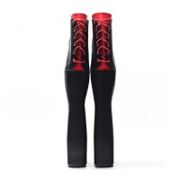 Lobster Claw Heelless Gothic Fetish Corset Ballets Lace Up Platforms - Black Red