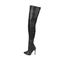 Stiletto Heel Square Toe Lace Up Knee High Full Zipper Over The Knee Long Matt Boots 