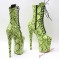 Platform High Heel Closed Toe Pole Dancing Ankle Boots - Green Snake