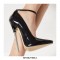 Metal Heel Point Toe Patent Ankle Straps Pumps - Red