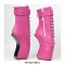 Wedge Heelless Sexy Punk Goth Pinup Lockable Ballet Boots - 15 Colors