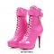 Sexy Platform Punk Goth Pinup Ankle Strap Lockable Lace Up Boots - 15 Colors