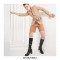 Square Heel Square Toe Lace Up Knee High Gogo Boots with Side Zip - White