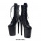 Platform High Heel Round Toe Pole Dancing Lace Up Ankle Snake Boots with Side Zipper - Turquoise