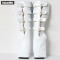 Sexy Heelless Lockable Wedge Knee High Padlock Ballet Boots - 15 Colors