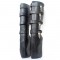 Sexy Heelless Lockable Wedge Knee High Padlock Ballet Boots - Shiny Black Patent SPECIAL - Size 13