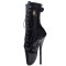 7 Inch Extreme High Heels Fetish Goth Ballets Lace Up Lobster Claw Boots - Black