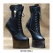 Wedge Heelles Platform Lace Up Ankle Strap Lock Wrap Pumps - Silver