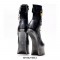 Wedge Heelles Platform Lace Up Ankle Strap Lock Wrap Pumps - Silver