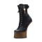 Wedge Heelles Platform Lace Up Ankle Strap Lock Wrap Pumps - Gold