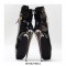 Sexy Matte Lock Wrap Strap Ankle Dancer Ballet Lobster Claw Pumps - Black Matte PU