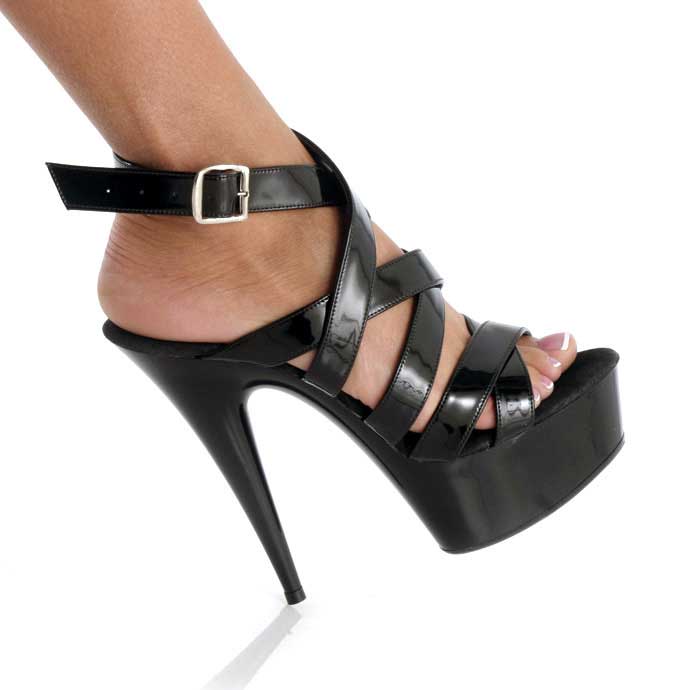 Karo Shoes 1082 Black Patent/Black - 10826 Inch  HeelSize: 5-14Color: Black Patent/Black in Sexy Heels & Platforms