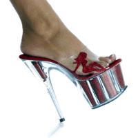 Karo Shoes 0377-7 Clear/Red Glitter